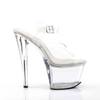 Pleaser - SKY308 Ankle strap sandal, Pole dance shoes - Pole dance shoes - Transparent/Silver coloured Product image